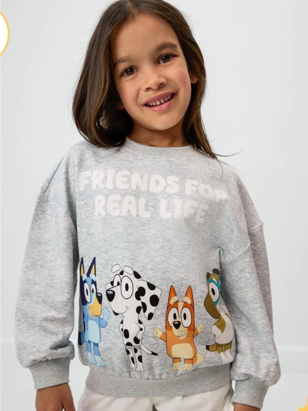 Little Sleepies Grey 'Friends for Real Life' Bluey Disney Sweatshirt